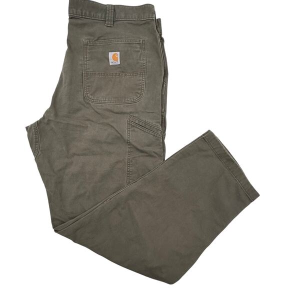 Carhartt Jeans Men 42x34 Rugged Flex Relaxed Fit Double Knee Canvas Utility Pant - Picture 1 of 11